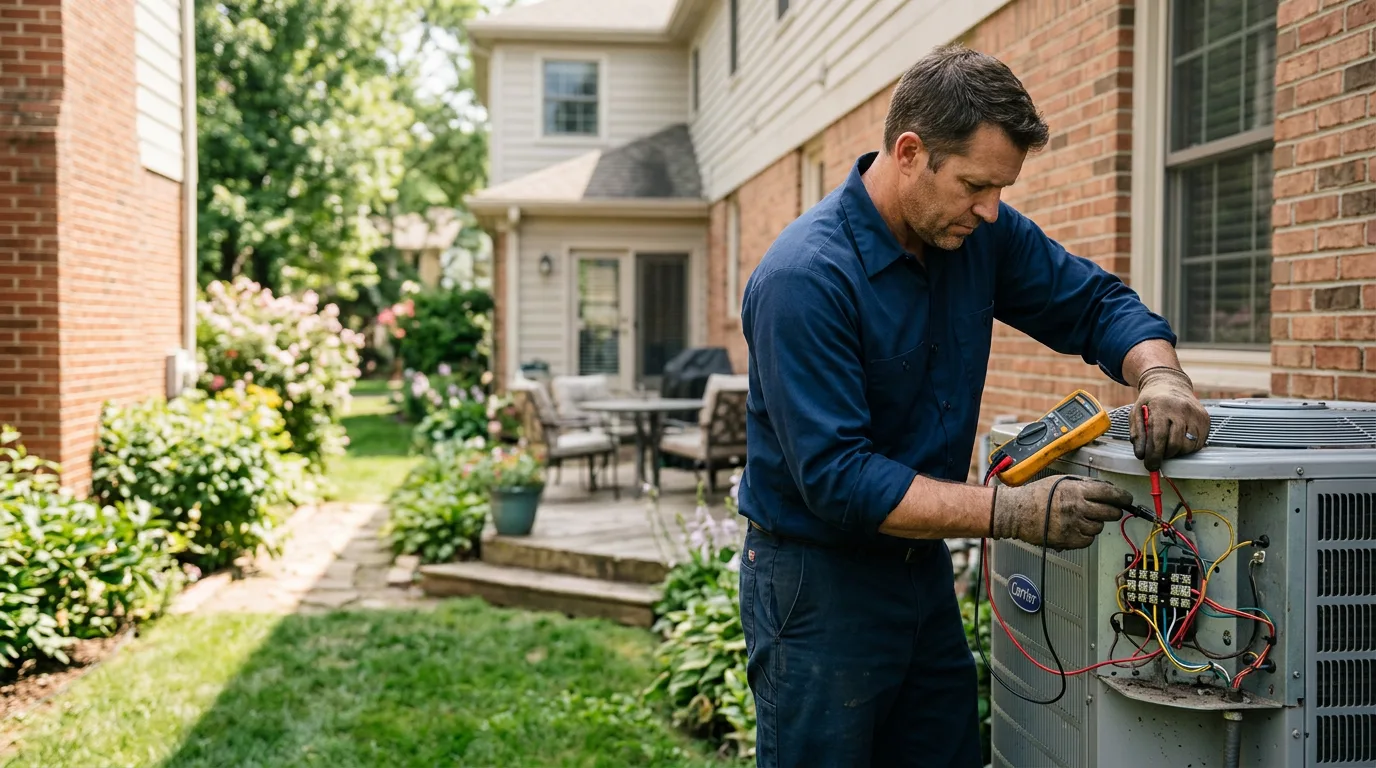 HVAC technician working near Columbia Station, OH